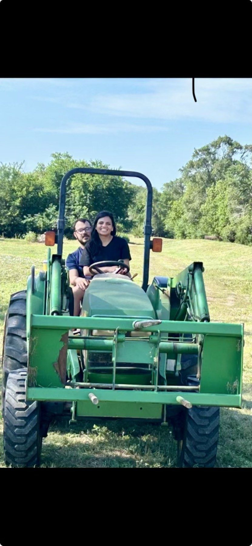 Zach on a tractor